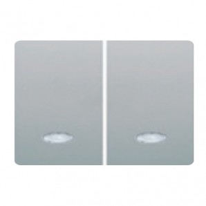 Tecla doble pulsador luminoso PLATA LUNA BJC Coral 21709-PLL