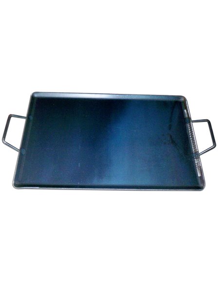 PLANCHA ASAR ACERO 4 MM CON 2 ASAS DE METAL 40 x 33