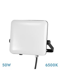 Proyector “Destello” (50W 6500K 4500lm) IP65 18,5x20,5x4,5cm fabricado en aluminio y policarbonato color blanco y negro