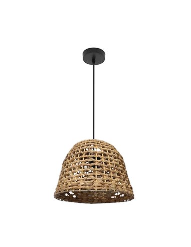 Lámpara de techo colgante “Darro” de altura regulable E27 (220/240V) IP20 35130xØ35x35cm fabricado en metal y vegetal marino col