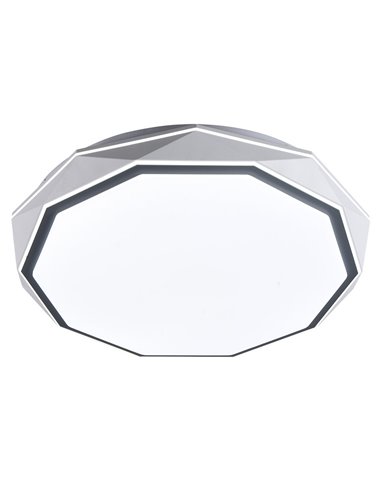 Plafón redondo LED “Odiel” con control remoto (120W 3CCT 10200lm) IP20 7xØ50x50cm fabricado en metal y policarbonato color gris
