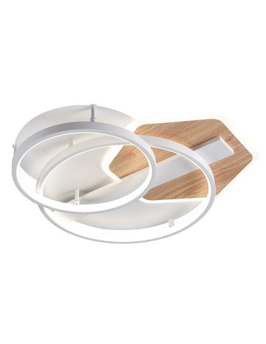 Plafón redondo LED “Trofa” con control remoto (120W 3CCT 10200lm) IP20 9xØ50x50cm fabricado en metal y policarbonato color blanc