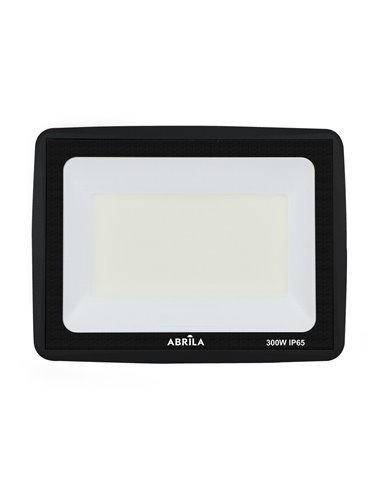 Proyector “Zircon” (300W 6500K 30000lm) IP65 31x41x4,7cm fabricado en cristal y aluminio color negro