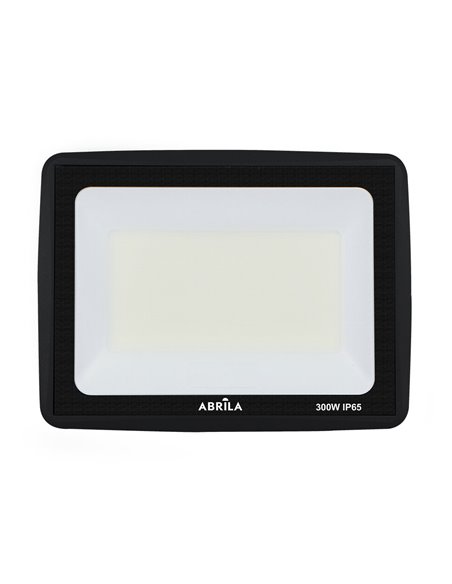 Proyector “Zircon” (300W 6500K 30000lm) IP65 31x41x4,7cm fabricado en cristal y aluminio color negro