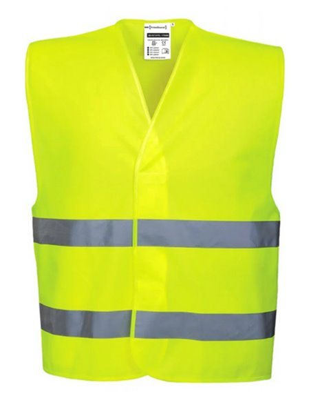 High visibility vest with 2 stripes and velcro closure T-MHV714YF