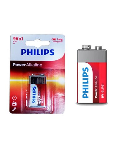 Philips Powerlife 6LR61 Pilhas Alcalinas 9V Blister 1 Unidade