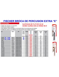 FISCHER BOHRER E-3 EXTRA 3x60 BLISTER 2 EINHEITEN 530575