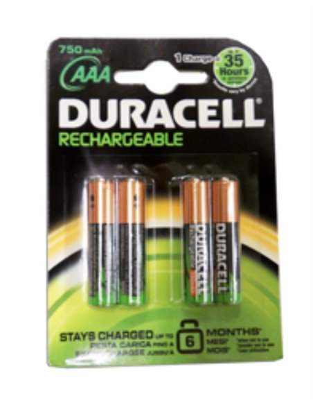 Piles Duracell rechargeables 4 AAA LR03 750 mAh B4