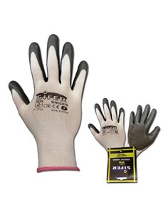 Luva de nylon Sifer nitrilo cinza dupla camada tamanho L 9 Sinigrisiris