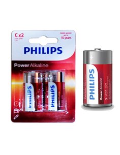 Blister di batterie alcaline Philips Powerlife LR14 C da 2 unità