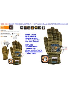 Guante Térmico Calor Firex T9 de Panox y Kevlar con Forro AK-205