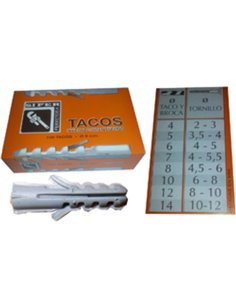 SIFER CINZENTO NYLON TACO 7x30 CAIXA 100 UNIDADES 6007/S