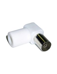 Antena conector cotovelo plástico branco 9.5 fêmea ref 70101