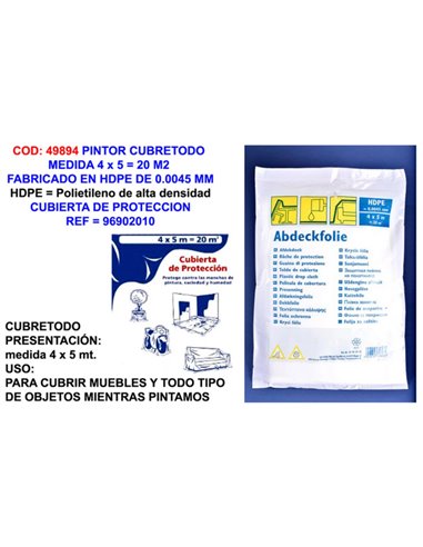 Macacão Pintor 4x5 20 m2 Capa de Proteção