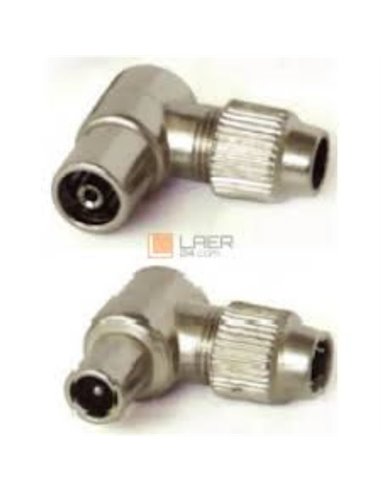 Connettore metallico maschio ad angolo per antenna REF 70122