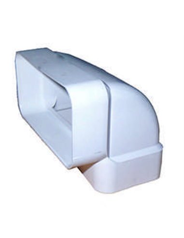 Gomito rettangolare verticale a 90° Uscita gas in PVC Bianco 110108 Rif0530