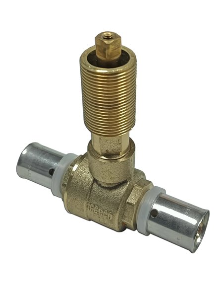 Chave de válvula de esfera reta de latão Duo Press 20 M12120F reticulada