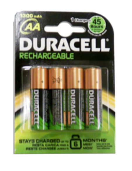Duracell Rechargeable 4 AA LR06 1300 mAh B4 Batteries