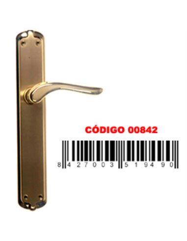 Conjunto de manivelas Mestre Finstock A0596 brilho acetinado com placa
