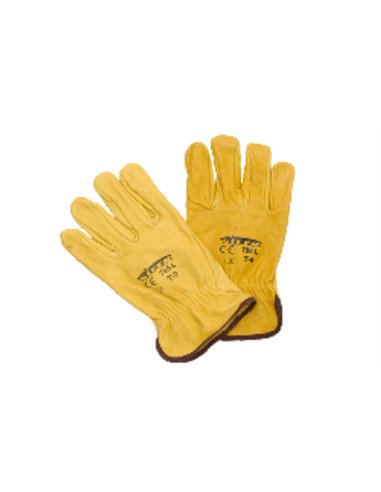 1. Gelber Rindslederhandschuh mit Niete 788L10