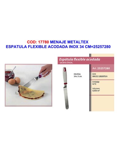 Spatola Angolata Flessibile In Acciaio Inox 34 cm Metaltex
