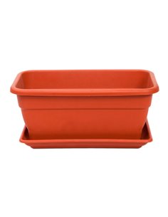 Rectangular Plastic Planter Terracotta Color EVA 40cm