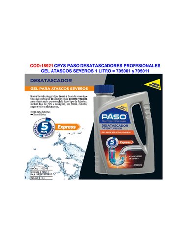 CEYS Drain Cleaner Gel for Severe Clogs 1 Liter