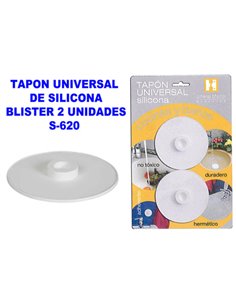 BOUCHON UNIVERSEL EN SILICONE 2 UNITÉS BLISTER 620