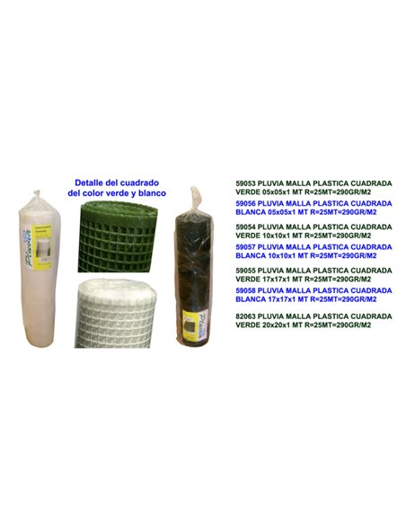 Green Square Plastic Mesh 290g/m2 05x05x1m R25m