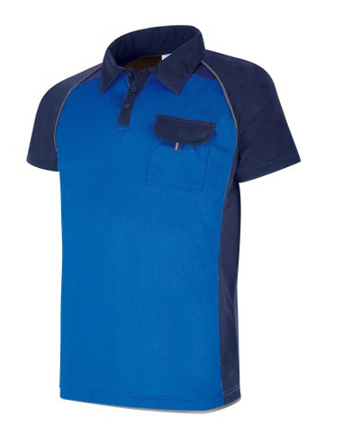 Polo Manga Curta Respirável Azul/Azul T-L1288PTMCAA
