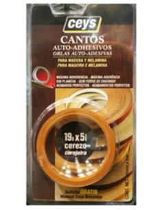 Nastro autoadesivo CEYS Edge 5 metri x 19 mm Colore ciliegia