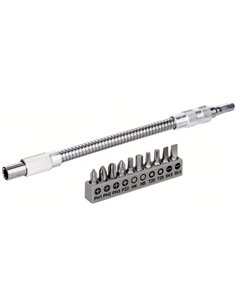 BOSCH SET 10 PH, PZ, TOR, SL, HEX BITS + FLEXIBLE EXTENSION 200MM 2608522376
