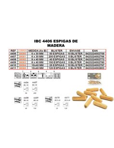 IBC 4-407 200 Wooden Dowels 6x30