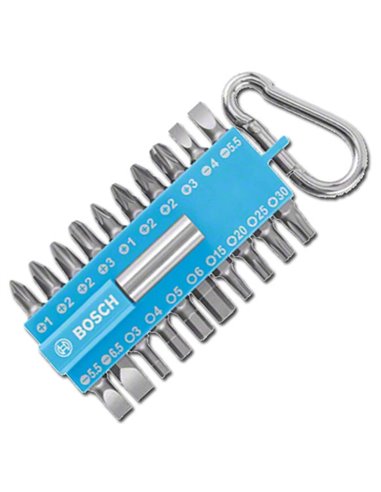 Set mit 20 Bosch-Schraubendreher-Bits mit Adapter und Schlüsselanhänger 2607002822