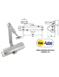Chiudiporta Yale Azbe 3500 Force 2-4 Bianco Senza Fermo 3500-000150