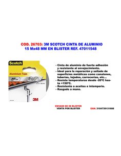 Ruban aluminium Scotch 3M 15m x 48mm 47011548