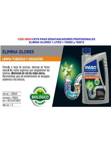 CEYS STEP DÉBOUCHEUR ÉLIMINATEUR D'ODEURS 1 LITRE