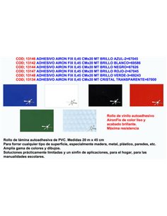 Adhesivo Airon Fix 0,45 cm x 20 m Brillo Rojo 267045