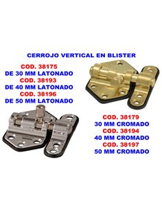 Parafuso Vertical 30 mm Latão em Blister 730