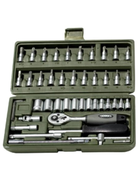 SIFER Set chiavi a bussola professionali 46 pezzi 1/4 T22246