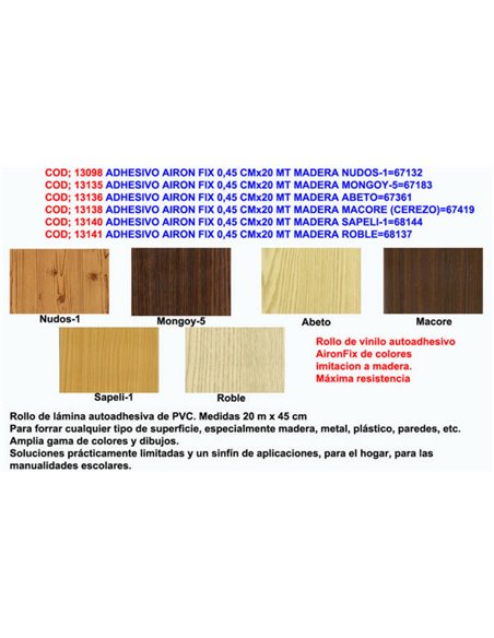 Airon Fix Kleber 0,45 cm x 20 m Sapeliholz 168144