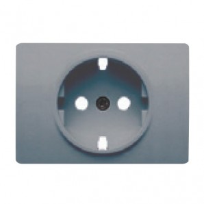 Tapa para base de enchufe 2P+TT GRIS SOMBRA BJC Coral 21724-GS
