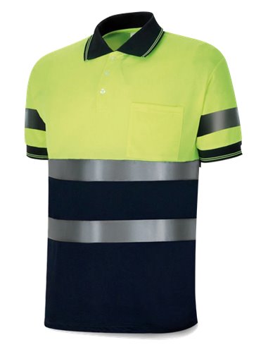 Polo haute visibilité à manches courtes jaune bleu T-S1288PAVXMCY