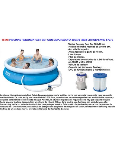 Fast Set Round Pool with Purifier 305x76 3638 L 57270