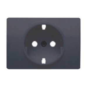 Tapa para base de enchufe 2P+TT GRIS LAVA BJC Coral 21724-GL