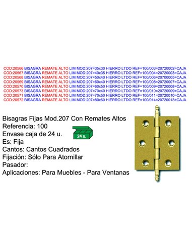 Dobradiça Lim Mod 20740x35 Hierro Ltdo Ref 10000420720003 Caixa
