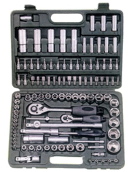 Conjunto de chave de soquete profissional SIFER 108 peças 1/2-1/4 AB718