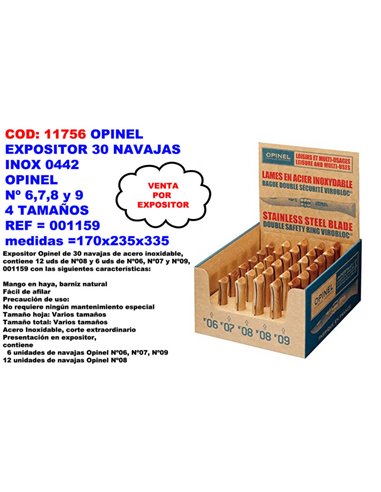 OPINEL EXPOSITOR 30 NAVAJAS INOX 0442170x235x335001159