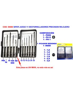 SIFER JUEGO 11 DESTORNILLADORES PRECISION RELOJERO