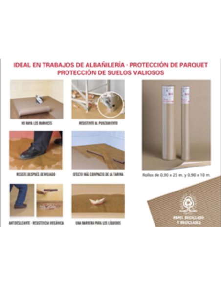 PINTOR SUPERTAPE PROTECTOR SUELO ROLLO 90 CMx25 MT DE 3 CAPAS